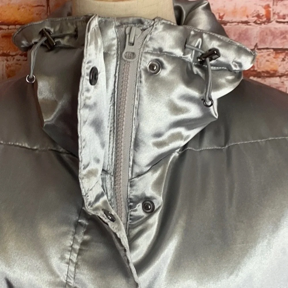 Sean John Silver Mid-length Quilted Puffer Coat